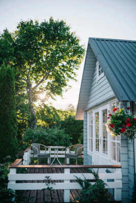 Family home at sunrise